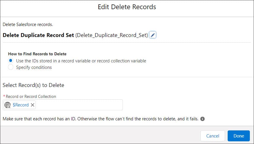 Duplicate Record Set Delete 11272021